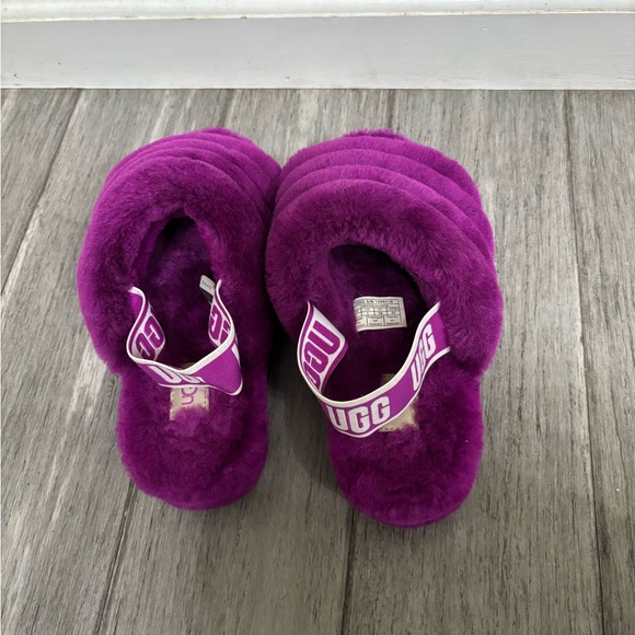 UGG BERRYLICIOUS MOCASSIN Slides Platform Shearling Slippers Logo Strap Sandals - Picture 2 of 10